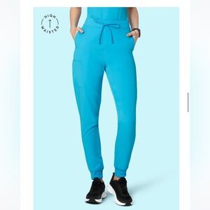 High Waisted Joggers Pacific Blue